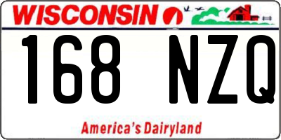 WI license plate 168NZQ