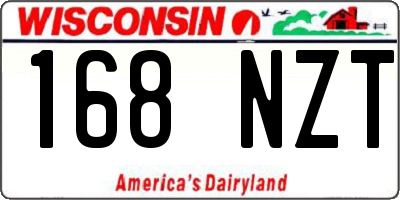 WI license plate 168NZT
