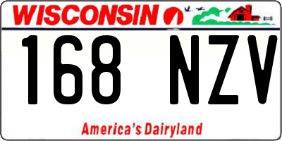 WI license plate 168NZV
