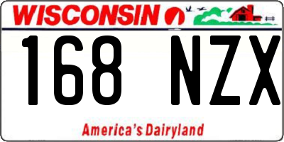 WI license plate 168NZX