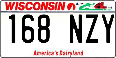 WI license plate 168NZY
