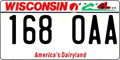 WI license plate 168OAA