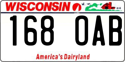 WI license plate 168OAB