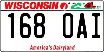 WI license plate 168OAI