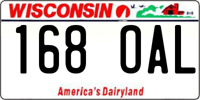 WI license plate 168OAL