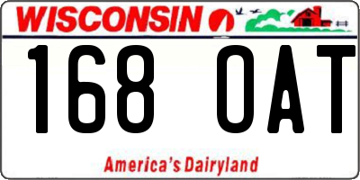 WI license plate 168OAT