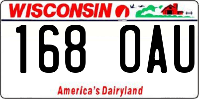 WI license plate 168OAU