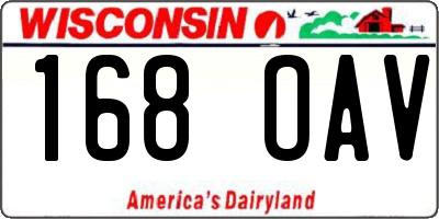 WI license plate 168OAV