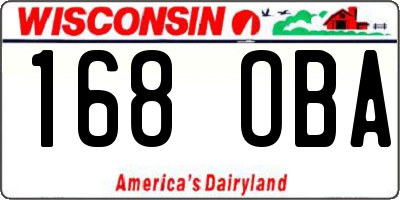 WI license plate 168OBA