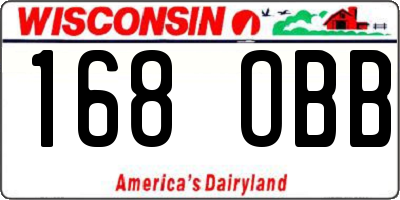WI license plate 168OBB