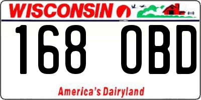 WI license plate 168OBD