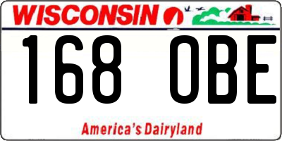 WI license plate 168OBE