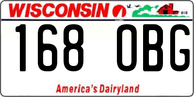 WI license plate 168OBG