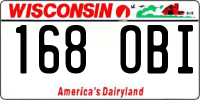 WI license plate 168OBI