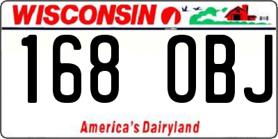WI license plate 168OBJ