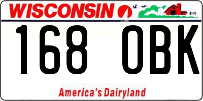 WI license plate 168OBK