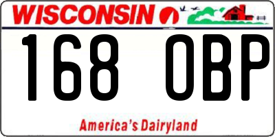 WI license plate 168OBP