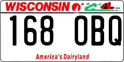 WI license plate 168OBQ