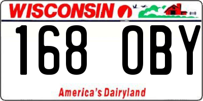 WI license plate 168OBY