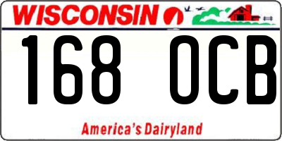 WI license plate 168OCB