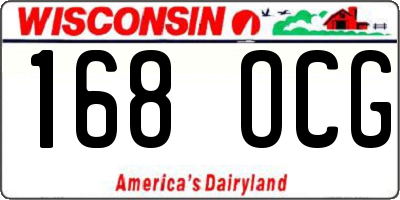 WI license plate 168OCG
