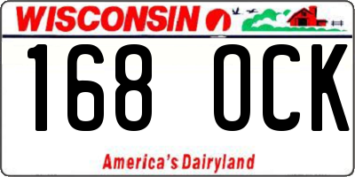 WI license plate 168OCK