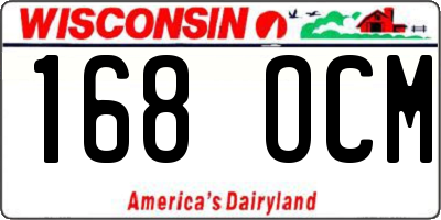 WI license plate 168OCM