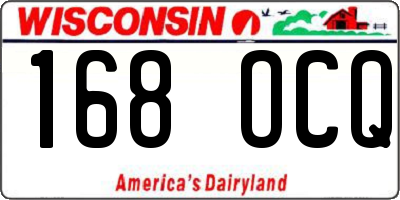 WI license plate 168OCQ
