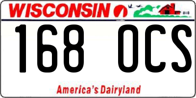 WI license plate 168OCS