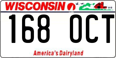 WI license plate 168OCT
