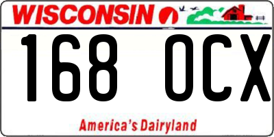 WI license plate 168OCX