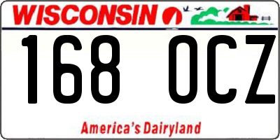 WI license plate 168OCZ