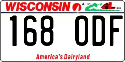 WI license plate 168ODF