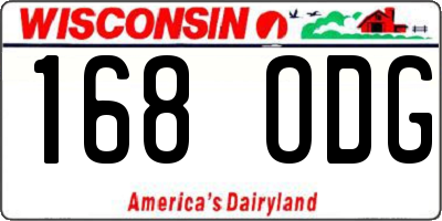 WI license plate 168ODG