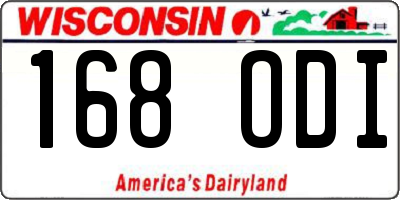 WI license plate 168ODI