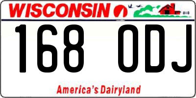 WI license plate 168ODJ