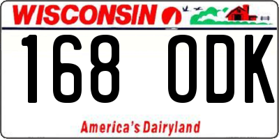 WI license plate 168ODK