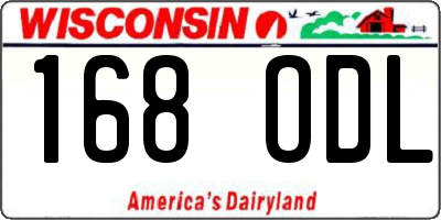 WI license plate 168ODL
