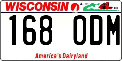 WI license plate 168ODM