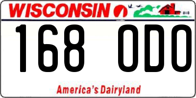 WI license plate 168ODO