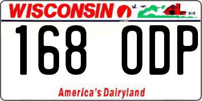 WI license plate 168ODP