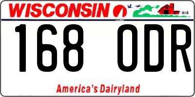 WI license plate 168ODR
