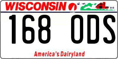 WI license plate 168ODS