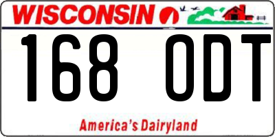 WI license plate 168ODT