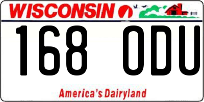 WI license plate 168ODU