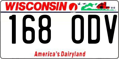WI license plate 168ODV