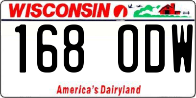 WI license plate 168ODW