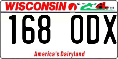 WI license plate 168ODX