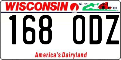 WI license plate 168ODZ