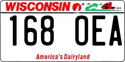 WI license plate 168OEA